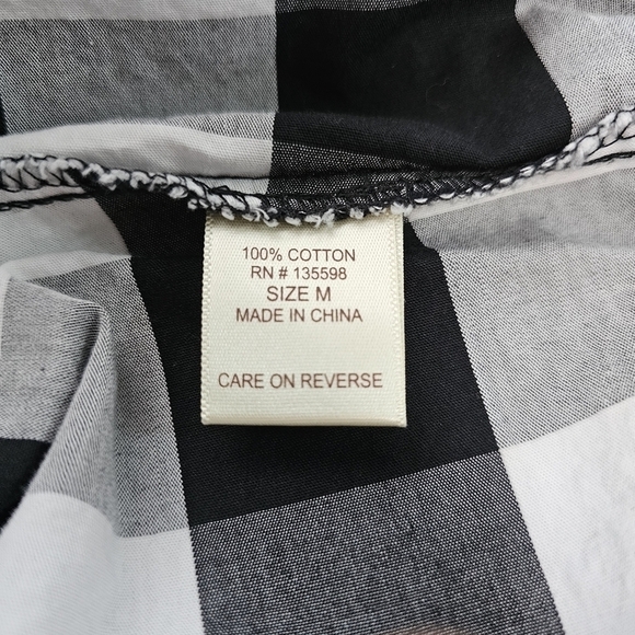 Liberty Love Sleeveless Black and White Check Dress with Asymmetrical Skirt Sz M - Picture 3 of 5